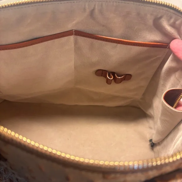 Brahmin Tan Melbourne Collection Croc Embossed Alma Handbag - Picture 7 of 17